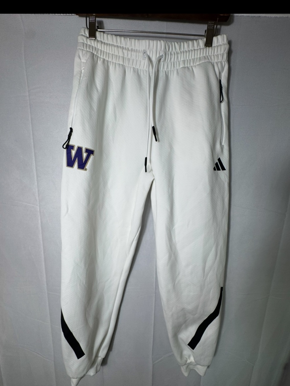 UW Huskies Adidas Player Issued White Graphic Jogger Sweatpants Women's Size S